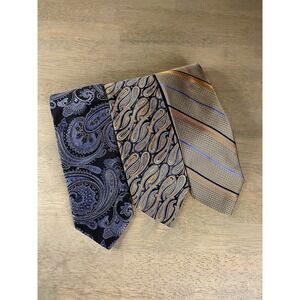 Robert Talbott Carmel & 2 Best Of Class Neck Ties USA Paisley Stripe Silk‎